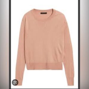 Banana Republic Silk-Cotton Cropped Sweater Rosy Beige